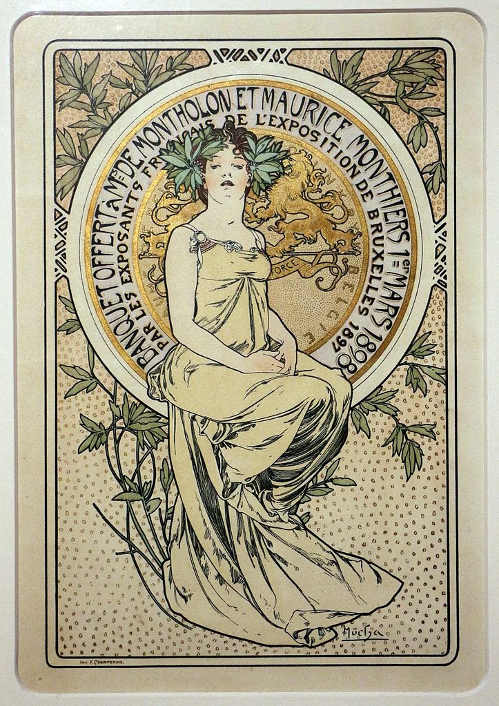 Alfons Mucha - banchetto dato alla sig. di Montholon e Maurice Manthiers, 1898